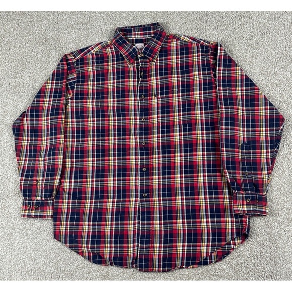 Brooks Brothers Other - Brooks Brothers Shirt Men Large Red Blue Plaid Long Sleeve Button Up Regular Fit